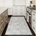 thumbnail image 6 of ReaLife Rugs Machine Washable Printed Vintage Distressed Trellis Ivory-Gray Eco-friendly Recycled Fiber Area Runner Rug (2'6" x 6'), 6 of 9