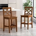 thumbnail image 2 of Noble House Harmon Acacia Wood Counter Chairs in Brown Mahogany (Set of 2), 2 of 9