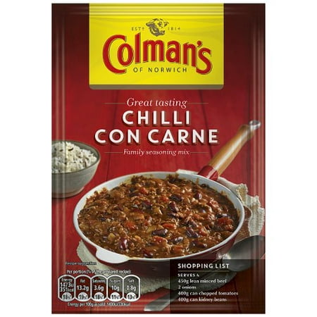 Colman's Chilli Con Carne Mix - 50g - Pack of 2 (50g x (Best Herbs For Chilli Con Carne)