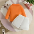 thumbnail image 5 of ZACPNCV Toddler Baby Girls Fall Outfits Long Sleeve Knitted Sweater Tops and Shorts Set Fall Winter Clothes Set Orange 18-24 Months, 5 of 9