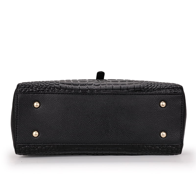 Premium luxury crocodile-print women's bag leather tote bag, large capacity top cowhide one-shoulder cross-body bag