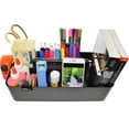 thumbnail image 4 of Portable Caddy Organizer - Stackable Plastic Caddy with Handle | Desk, Makeup, Dorm Caddy, Classroom Art Organizers (Made In Usa) (Mint/Ivory/Gray/Black), 4 of 9