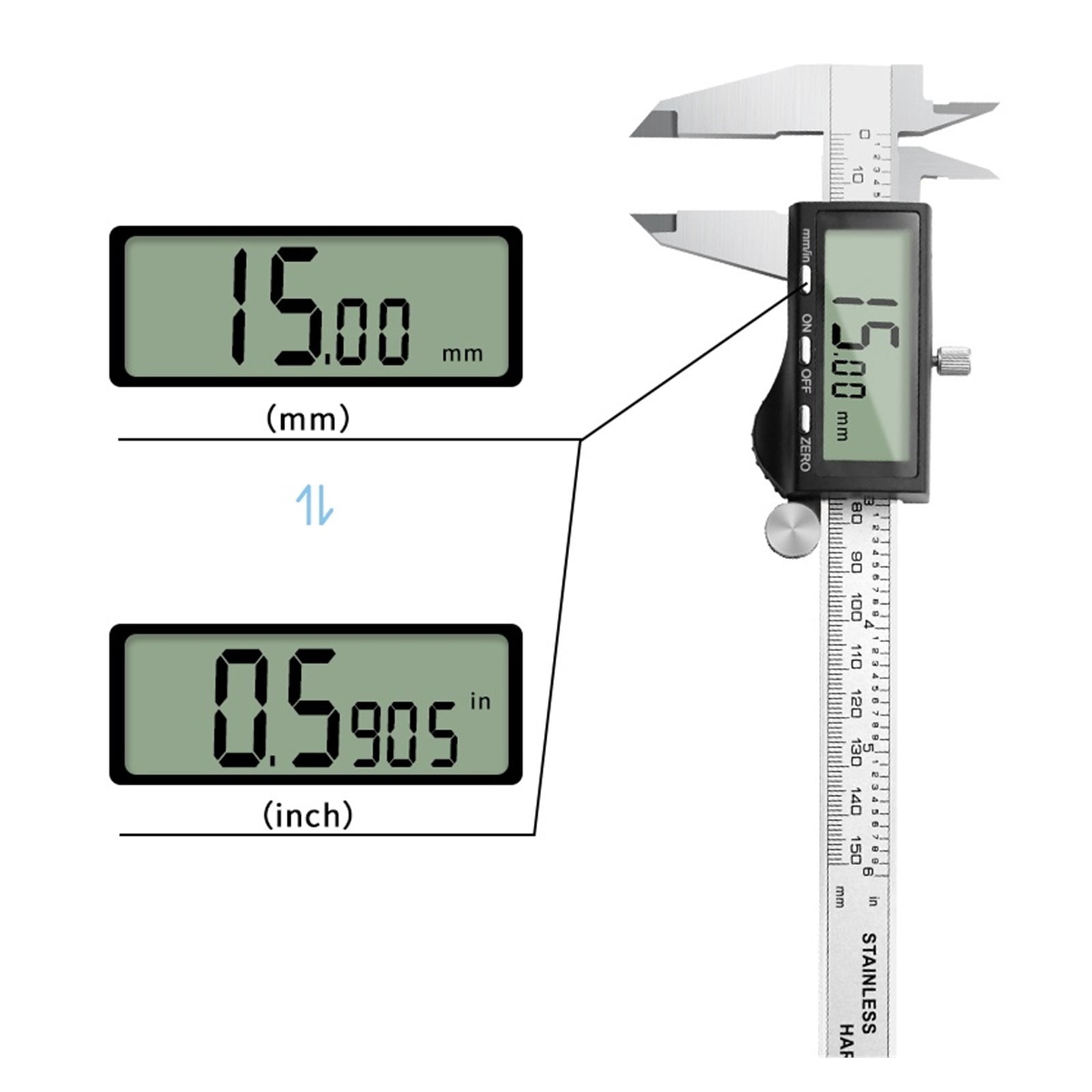 150MM 200MM 300MM Digital Caliper Large LCD Screen Caliper Metal Vernier Digit Caliper Gauge Measurement Tool