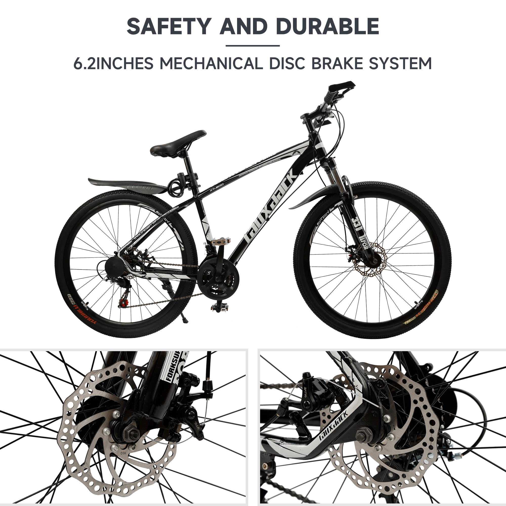 Mountain Bike, 27.5 Inch Shimano 21 Speed, Dual Disc Brake Bike for Men Womens Adult, Front Suspension Bicycle