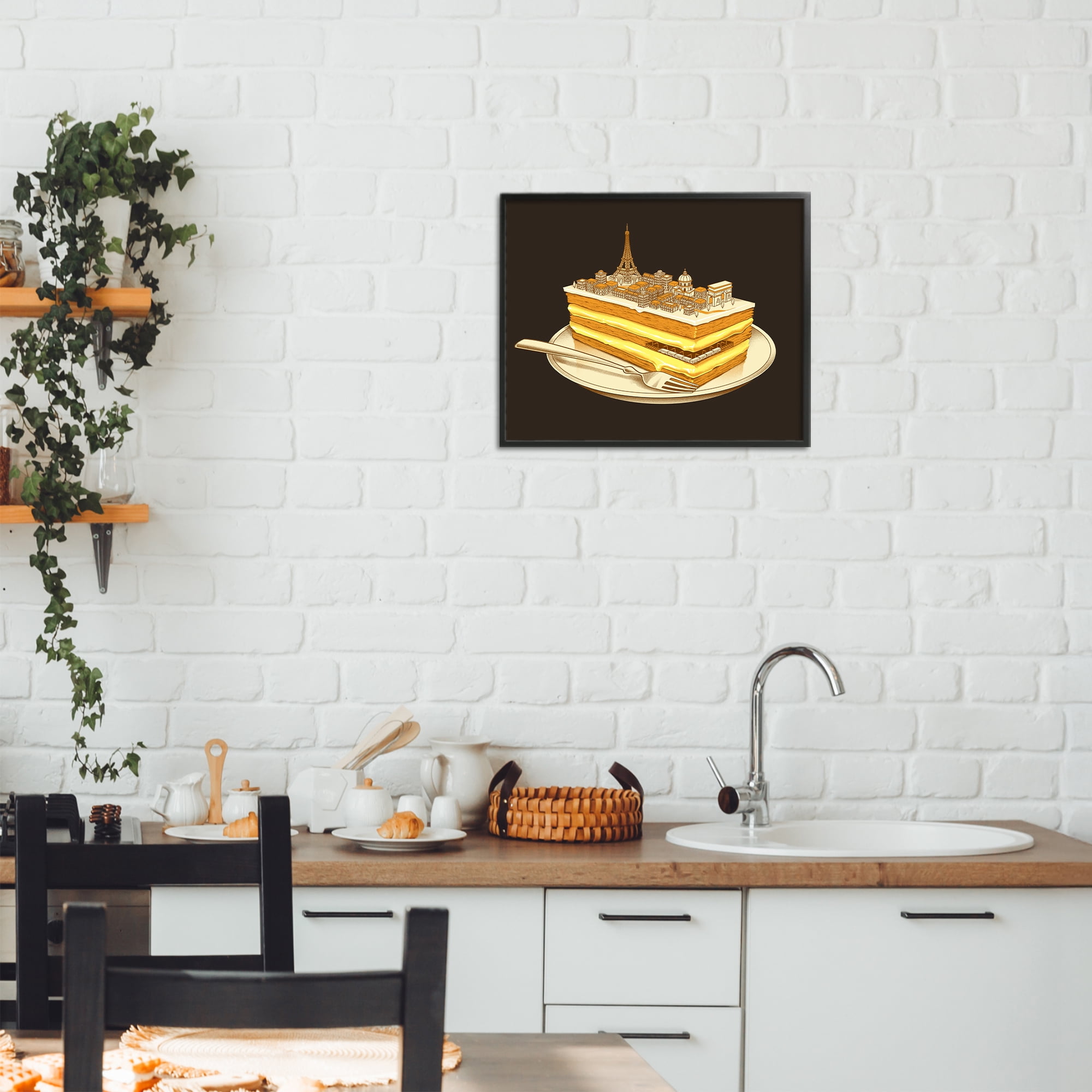 Stupell Industries Hungry For Travels Paris Black Framed Giclee Art, design by Tobe Fonseca