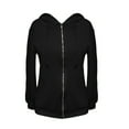thumbnail image 6 of Zip Up Sweater Hoodie, Yigetop Ladies' Sweatshirts for Women Long Sleeve Lightweight Casual Pure Color Knitted Zipper Hoodies Sweater Knit Zip Up Sweater, Black L, 6 of 7