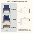 thumbnail image 4 of MaagorVita 7 Pcs Outdoor Patio Furniture Set, Modular Outdoor Sectional, Modern Rattan Wicker Sofa Set with Coffee Table and Washable Thick Cushions, Blue Cushion, 4 of 8