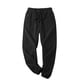 thumbnail image 2 of Puntoco Pantalones casuales de otoño para hombre con cintura elástica y lazo de longitud completa de color sólido, 2 of 3