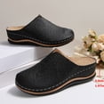 thumbnail image 5 of Women's Low Wedge Closed Toe Sandals Vintage Embroidery Slip On Clogs with Arch Support Non Slip Walking Mules Black Size 7.5, 5 of 7