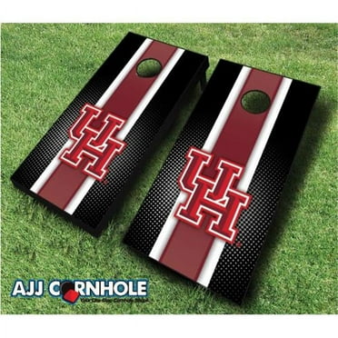 AJJCornhole 110-HoustonStriped Houston Cougars Striped Theme Cornhole Set with Bags - 8 x 24 x 48 in.