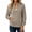Khaki, variant on Womens Jackets Winter Ribbed Brushed Long Sleeve Zipper Knit Jacket Lounge Outwear with Pockets Plus Size Womens Clothing Gray XXXL