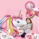 thumbnail image 3 of Liangnv Globos de Unicornio Decoraciones para Fiestas de cumpleaños para niñas 4ta Fiesta, 43" Rosa Gran Unicornio Degradado Jumbo número "4" Ramo de Globos de Aluminio, Femenino, 3 of 5