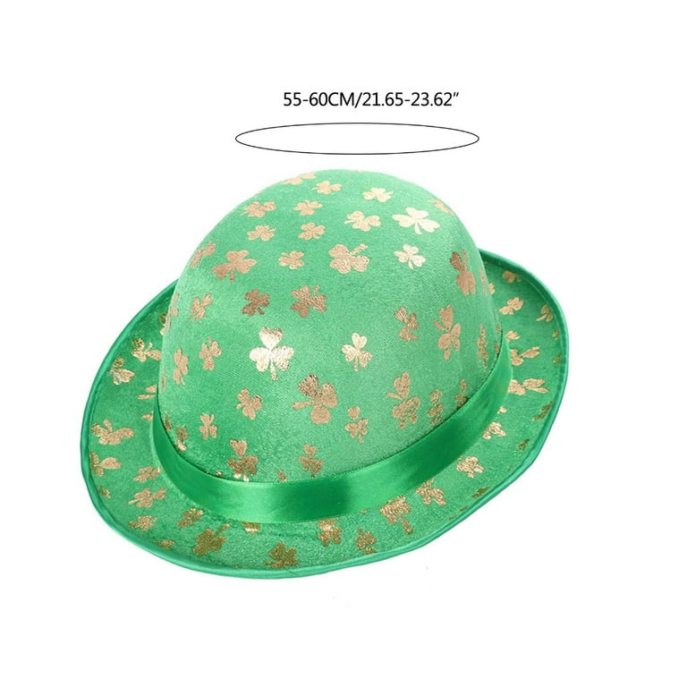 ZPAQI StPatrick Shamrock Cap Festival Party Props Fedora Hat Irish