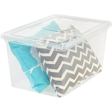 58 Boxes - IRIS USA, 58 Quart Plastic Storage Box, Clear, 6 Pack
