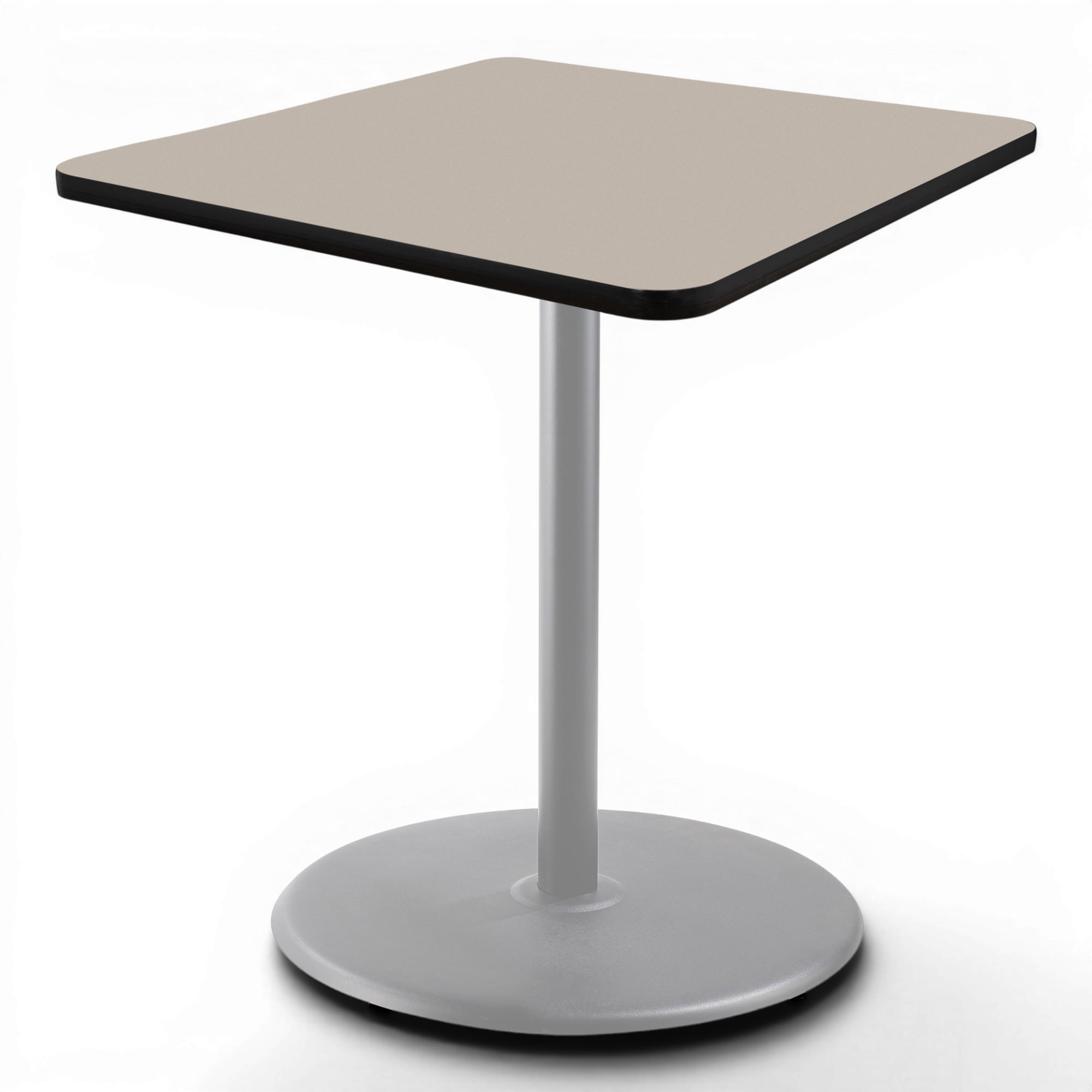 Hampden Furnishings Bennet Collection Steel Frame 36" Square Top, Round Base, 42" Height, Cafe Table Grey Frame/Grey Nebula Top