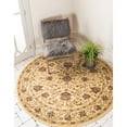 thumbnail image 7 of Unique Loom Voyage Collection Area Rug - Lawrence (6' 1" Round Cream/Teal), 7 of 7