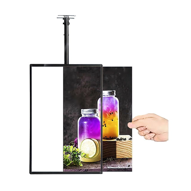 OYKSHDF Wall Mounted LED Menu Light Box, 3D Slim Snap Frame Light Box Billboard, Restaurant Coffee Beverage Shop Display Board Sign, With Telescopic