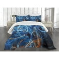 thumbnail image 3 of Ambesonne Space Quilted Bedspread Set 3 Pcs, Science Ficton Digital, King Size, Blue Orange, 3 of 5