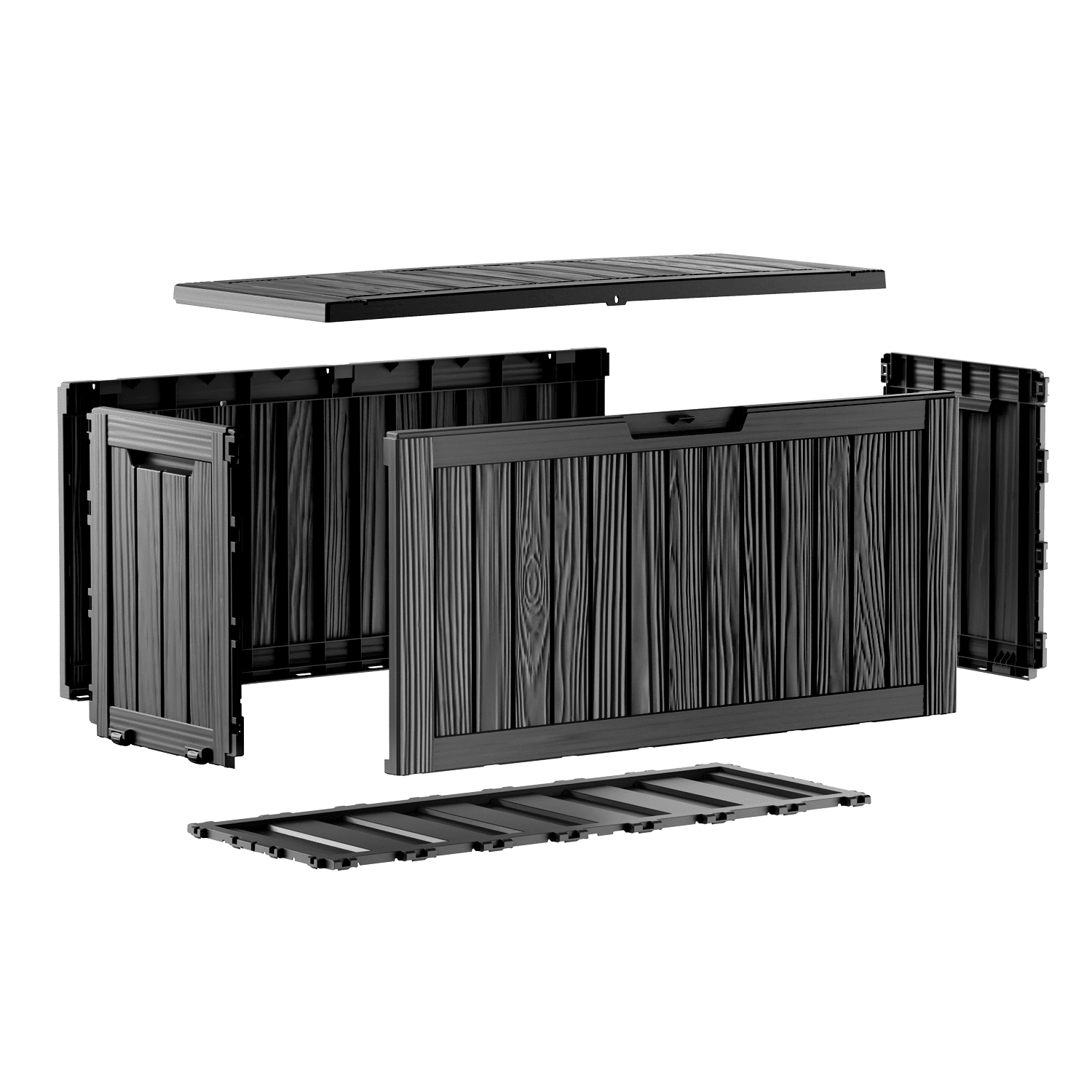 MAYEERTY 80 Gallon Outdoor Deck Box, Large Capacity Storage Box for Patio Furniture Cushions, Pillow with Wheels, Black
