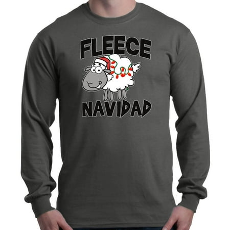 - Shop4Ever Men's Fleece Navidad Christmas Funny Ugly Xmas Long Sleeve Shirt