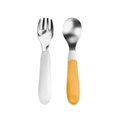 thumbnail image 1 of (Orange) Infants and Toddlers Learn to Eat Training Fork Spoon Feeding Cutlery Fork and Spoon, 1 of 3