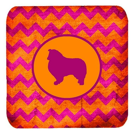 

Collie Chevron Pink And Orange Foam Coasters Set Of 4
