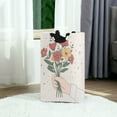 thumbnail image 6 of Yayeee Freestanding Laundry Hamper with Handle Collapsible Large Storage Basket for Clothes, Beige Cute Flower, 6 of 7
