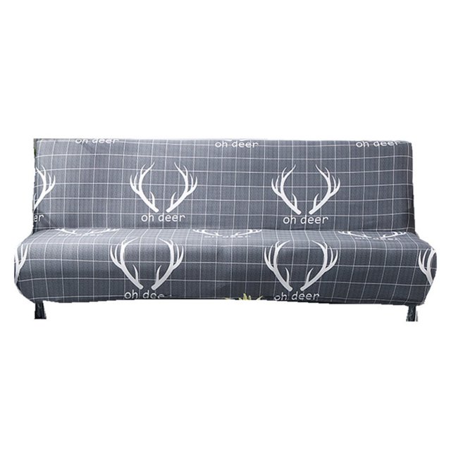 MesaSe Futon Sofa Slipcover Elastic Armless Sofa Cover Furniture Protector Folding Sofa Bed Slipcover For Sofa Bed Without Armrests Size Black Triangle