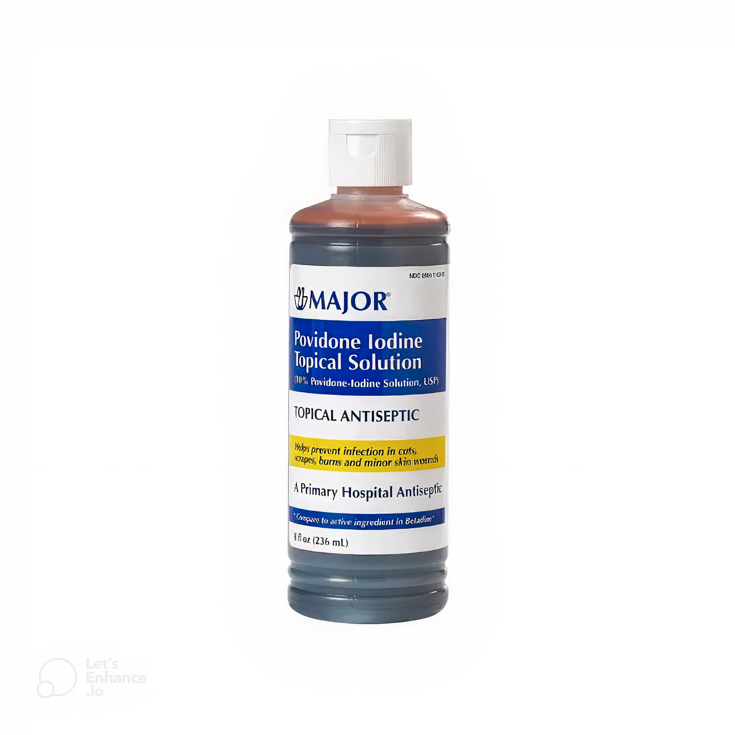 Major Povidone Iodine Topical Antiseptics Solution 8 oz, 1Pack