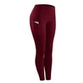 thumbnail image 1 of Sexy Dance Women Solid Color Bottoms With Pockets High Waist Trousers Fitness Jeggings Tight Leggings Brown XL, 1 of 3