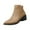 Khaki, variant on XIMIN Women's Mid Ankle Boot Pointed Toe Classic Chelsea Ankle Booties Waterproof Leather Side Zipper Stacked Low Heel Comfortable Casual Travel Boot