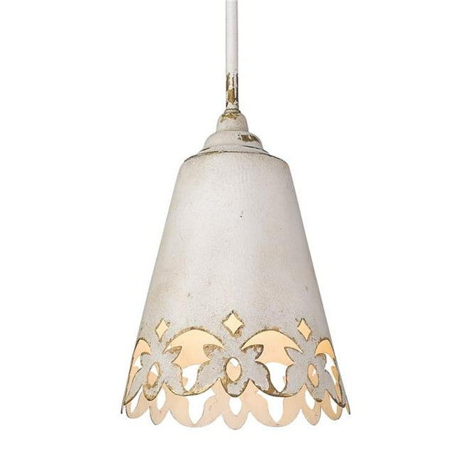 Golden Lighting 0883-S AI 10 in. Eloise 1 Light Antique Ivory Small Pendant Ceiling Light