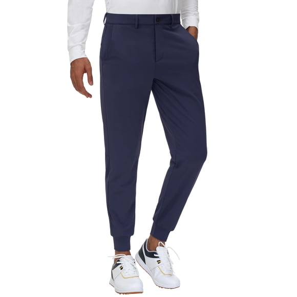 Pantalones deportivos de golf JWM para hombre, elásticos, con trabillas para cinturón, ajustados