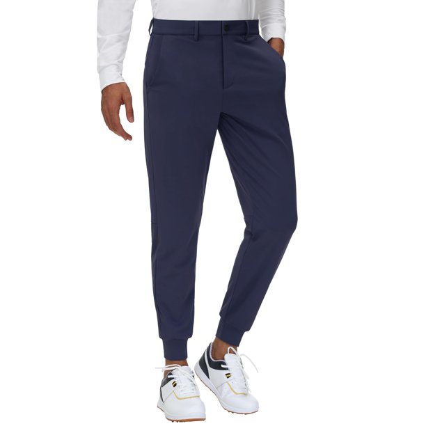 Pantalones deportivos de golf JWM para hombre, elásticos, con trabillas para cinturón, ajustados