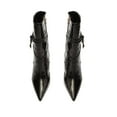 thumbnail image 3 of Schutz Vini Black Slip On Pointed Toe Crocodile Embossed Stiletto Bootie Ankle Boots (Black, 10.5), 3 of 4