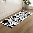 thumbnail image 5 of Black Grey Geometric Kitchen Mat Set 2 Piece Kitchen Rugs, Modern Abstract Art White Soft Non-Slip Rubber Backing Floor Mats Doormat Bathroom Runner Area Rug Carpet, 15.7x23.6in + 15.7x47.2in, 5 of 6