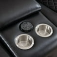 thumbnail image 5 of Power Reclining Sofa Set 3+2 with Bluetooth Speakers, LED Base Lighting & Storage Console in Black Faux Leather for Home Theater & Gaming, 5 of 6