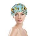 thumbnail image 2 of Funny Banana Monkey Shower Cap, Double Layers Shower Cap Rreusable Waterproof, Elastic Bathing Hair Hat for Women, Washable Hair Cap for All Hair Lengths, 2 of 5