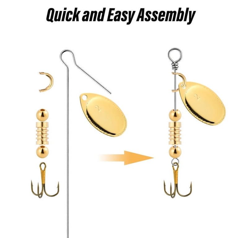 Spinner Bait 140pcs Making Parts Starter Kit Shaft Spinner Blades ...