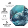 thumbnail image 4 of Disketp Cat Underwater Fantasy Funny Coasters,6 Pcs Leather Coasters with Holder, Perfect Housewarming Hostess Gifts,Protect Furniture from Water Marks Scratch and Damage,Octagon, 4 of 7