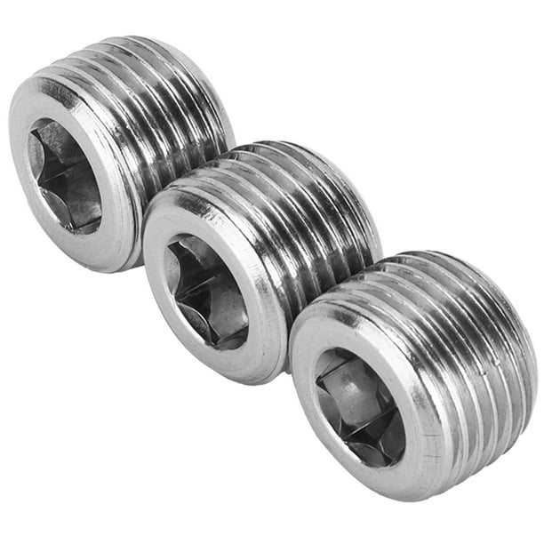 Tapón de tubería con rosca macho avellanada, 3 piezas, conector macho de rosca hexagonal interna de tubería NPT de 1/2 pulg., accesorio de rosca macho para tapón de tubería Logre más