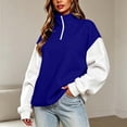 thumbnail image 2 of Womens Half Zip Up Hoodie, Color Blocking Fleece Oversized Cute Sweatshirt, Half-zip Zipper Hoodies for Women,Stand Collar Sweatshirts,Comfy Pullover with Pocket,Fall Clothes,Winter Outfits, 2 of 6