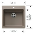 thumbnail image 3 of Blanco 443232 21 in. Liven Silgranti Single Bowl Dual Mount Kitchen Sink - Volcano Gray, 3 of 7
