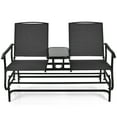 thumbnail image 1 of Patiojoy Black Patio Loveseat Rocking 2 Person Outdoor Double Glider Chair With Center Table, 1 of 7