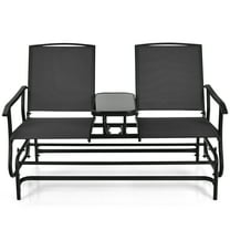 Patiojoy Outdoor Glider Chair - Set of 2, Black