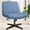 Fabric Blue, variant on NEO CHAIR Criss Cross Chair With Wheels, Wide Comfy Desk Seat, Teddy White