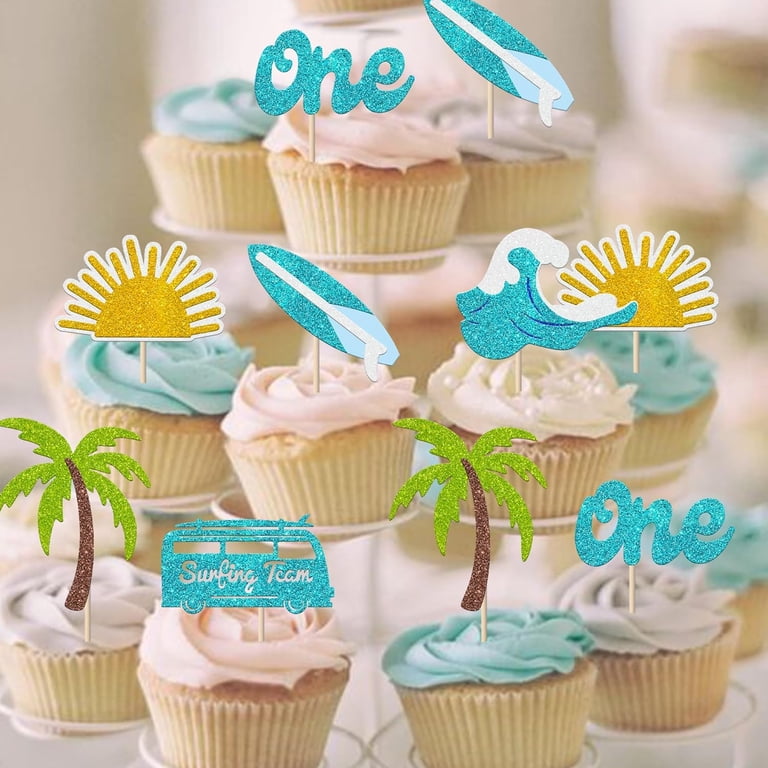 Cupcake Theme First Birthday Party Gyufise 24 Pack One Cupcake Toppers