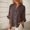 Brown, variant on Women's Summer Shirt Fashion Elegant Top Linen Long Sleeve T Shirt V Neck Shirt Belted Waist Casual Loose Shirt With Buttons Womens Blouses Button down Yoga Shirts for Women Button down Colla Shirts