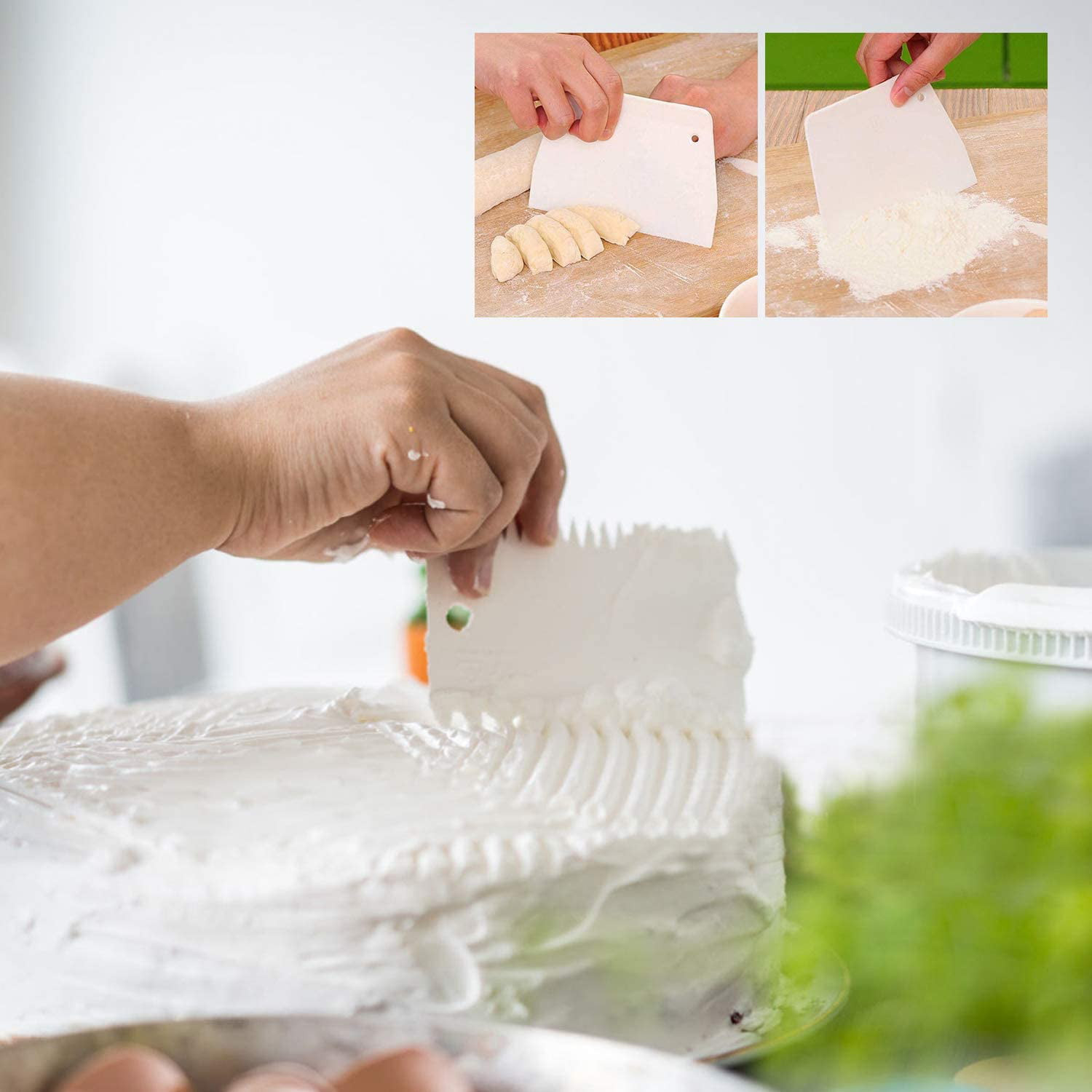 EIMELI 3 Pieces Plastic Sawtooth Cake Scraper set, Cake Decorating Comb and  Icing Smoother, DIY Icing Decorating Spatula Decorating Mousse Butter Cream  - Walmart.com