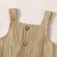 thumbnail image 5 of KAUOD Baby Girls Cotton Linen Jumpsuit Baggy Overalls Pants Kids Sleeveless Suspender Rompers Summer Clothes Toddler Button Outfit, 5 of 8
